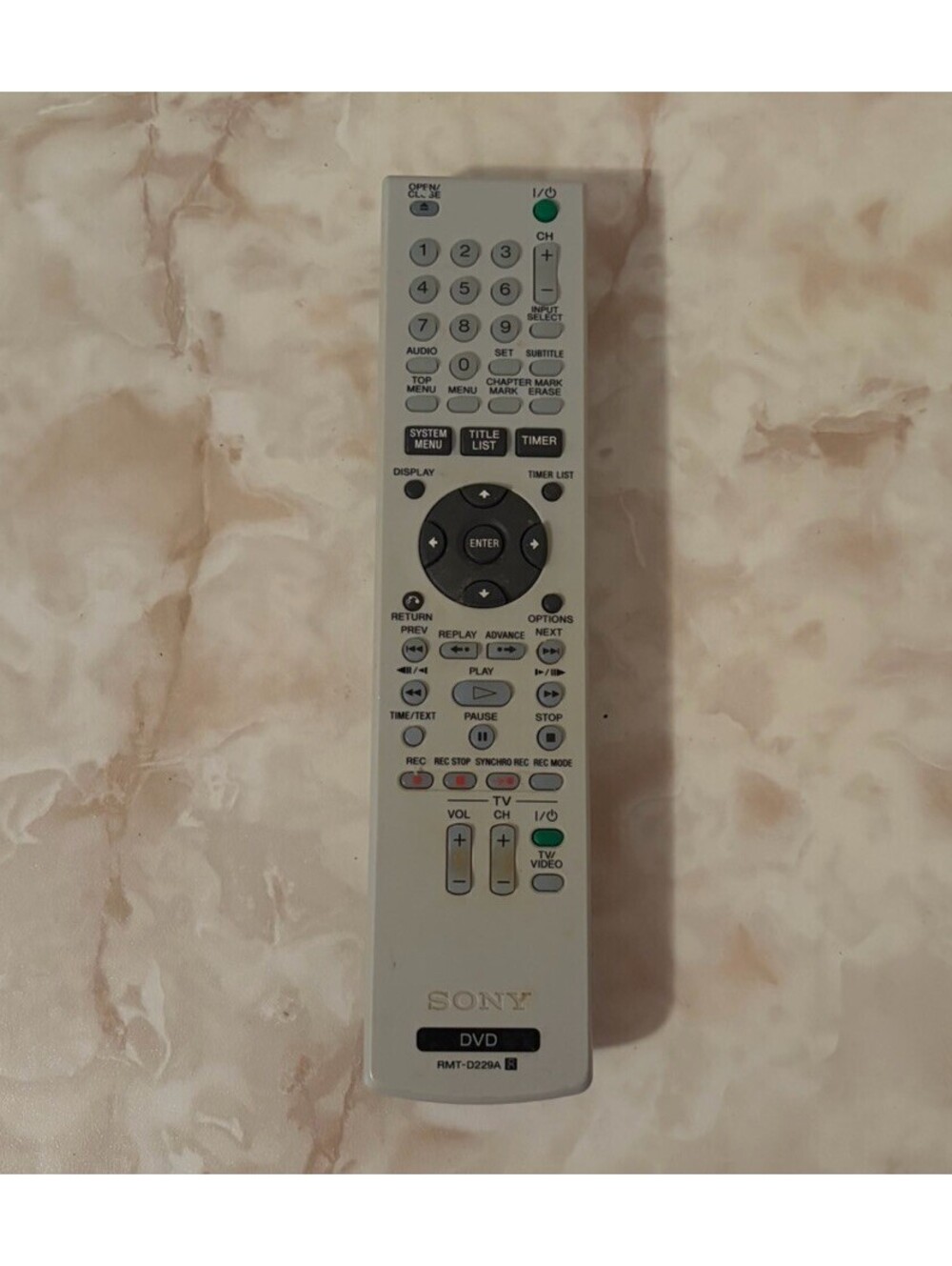Genuine Sony RMT-D229A DVD Recorder Remote Control TESTED